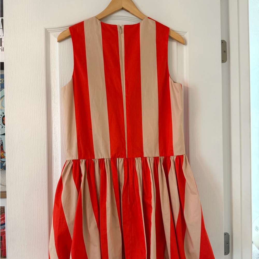 NWT Anthropologie Mare Mare Bubble Hem Mini Dress Red Cream Striped medium - Picture 10 of 10